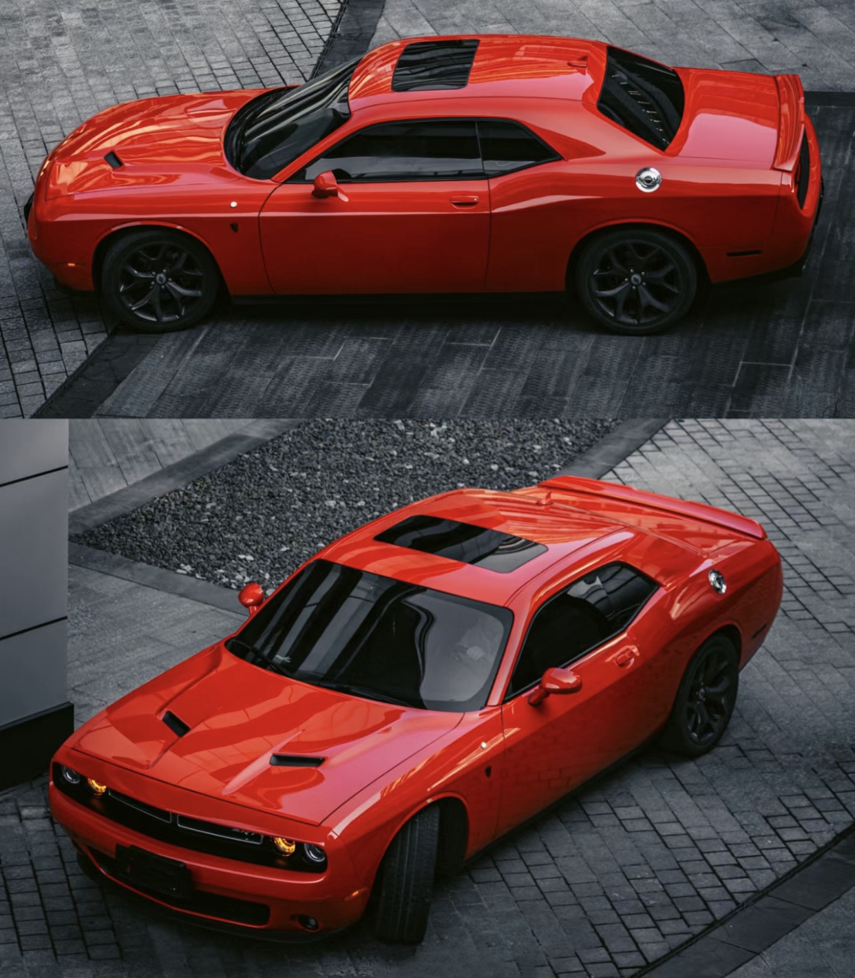 Ravoony Plus Glossy Porsche Orange Car Vinyl Wrap Dodge Challenger Wrap