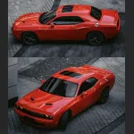 Ravoony Plus Glossy Porsche Orange Car Vinyl Wrap Dodge Challenger Wrap