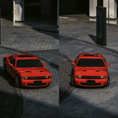 Ravoony Plus Glossy Porsche Orange Car Vinyl Wrap Dodge Challenger Wrap 02