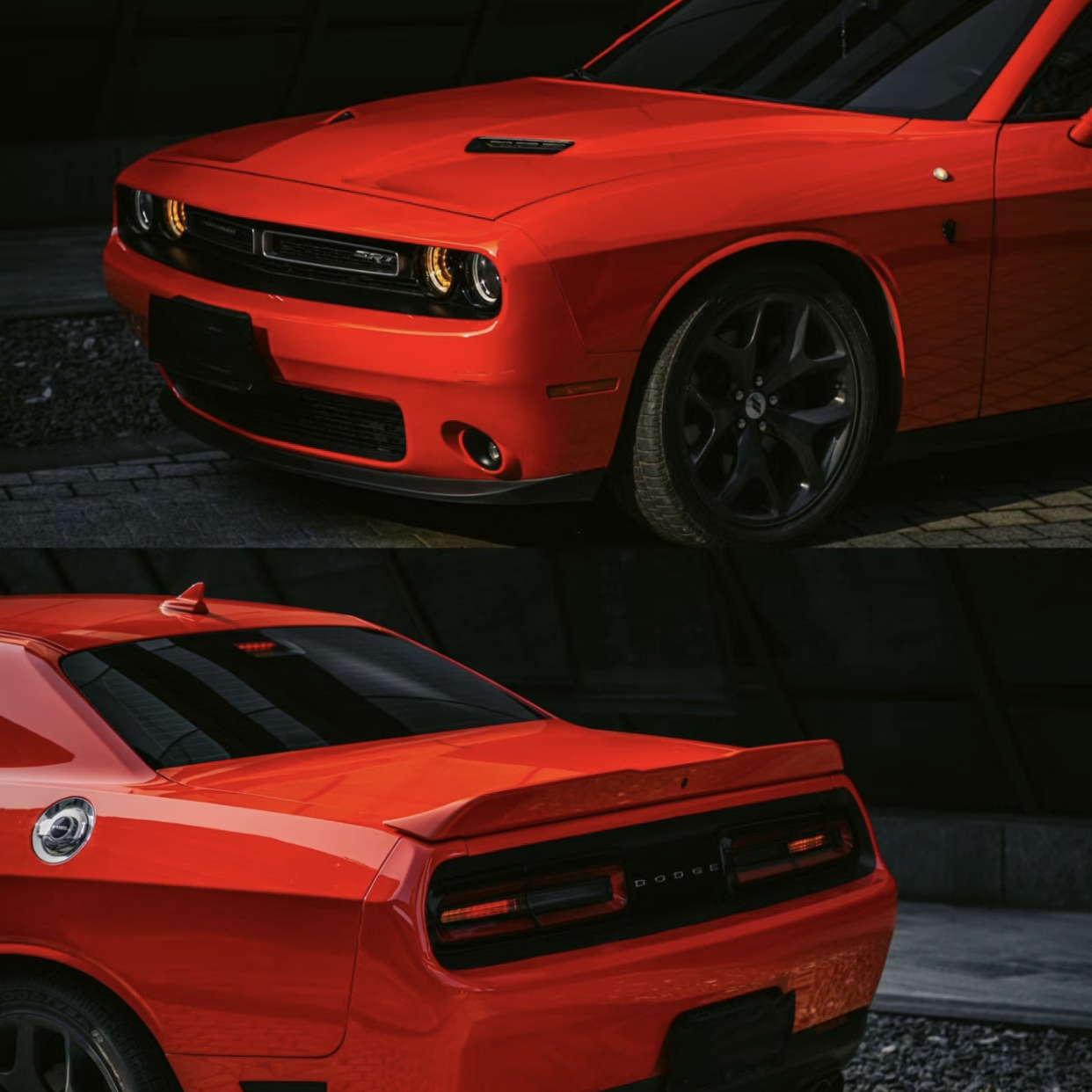 Ravoony Plus Glossy Porsche Orange Car Vinyl Wrap Dodge Challenger Wrap