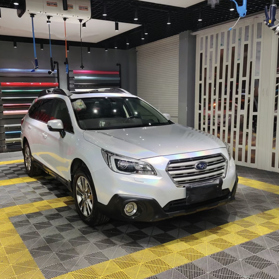 Ravoony Plus Glossy Laser White Car Vinyl Wrap Wrapped Subaru Outback