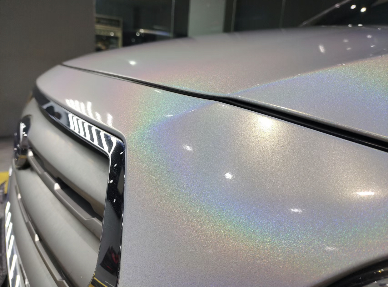 Ravoony Plus Glossy Laser White Car Vinyl Wrap Wrapped Subaru Outback