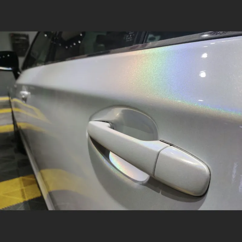 Ravoony Plus Glossy Laser White Car Vinyl Wrap Wrapped Subaru Outback