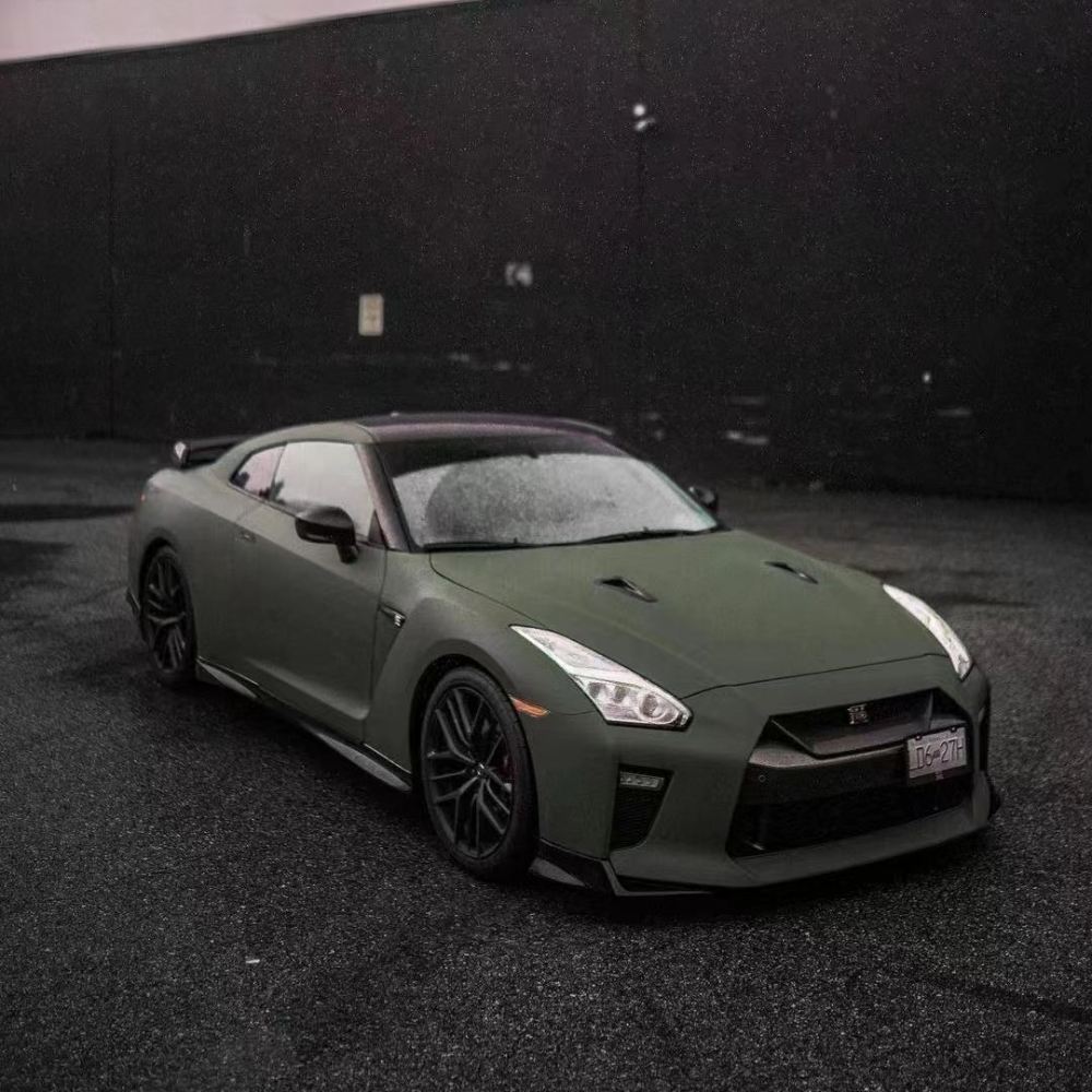 Ravoony Plus Matte Army Green Wrap Nissan GTR Wrap