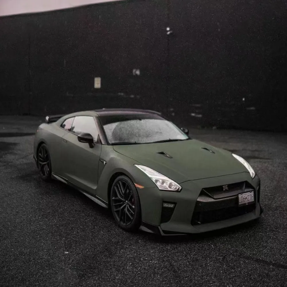 Ravoony Plus Matte Army Green Wrap Nissan GTR Wrap