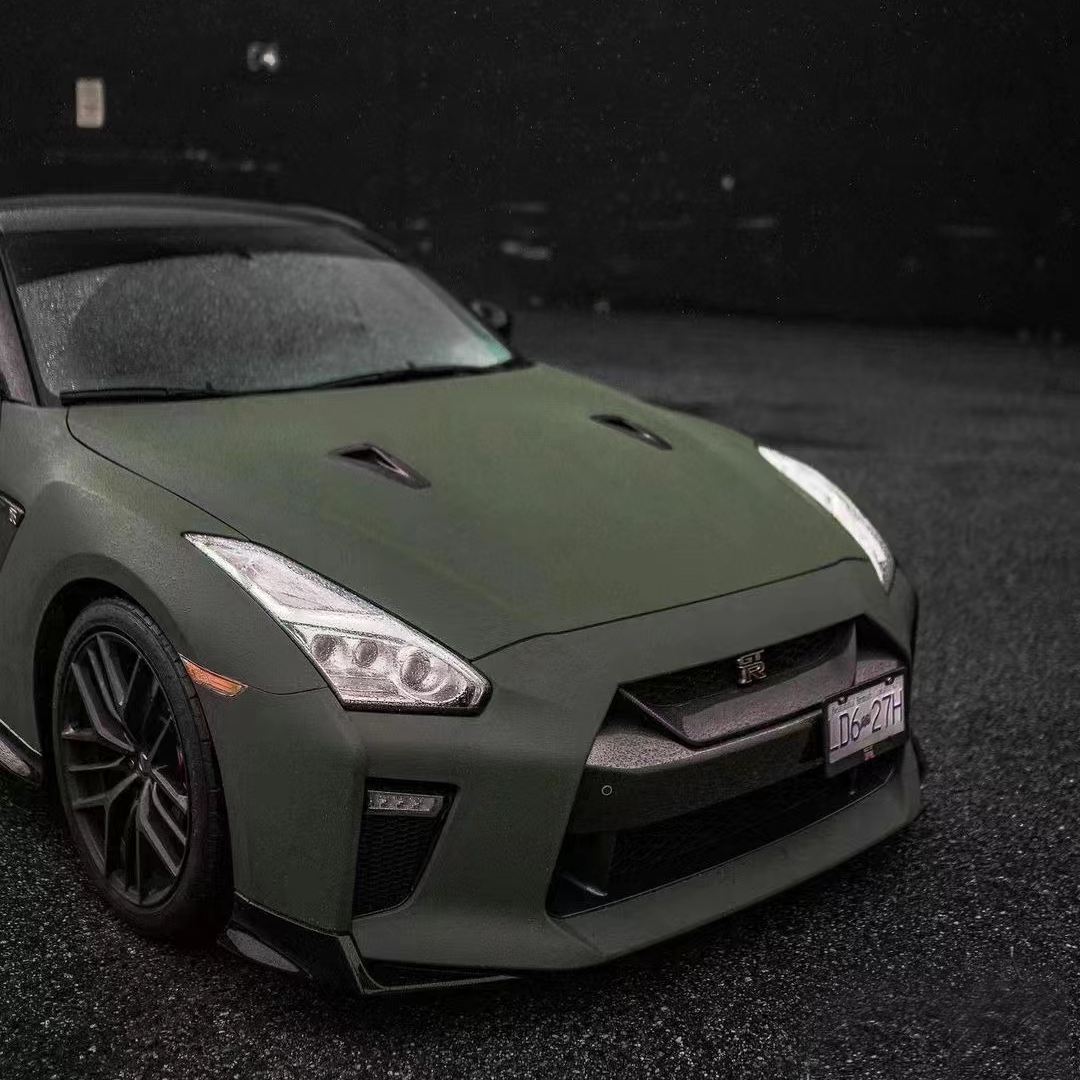 Ravoony Plus Matte Army Green Wrap Nissan GTR Wrap