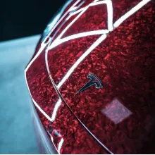 Glossy Carbon Fiber Forging Red Vinyl Car Wrap 1