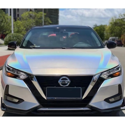 Ravoony Plus Matte Laser White Car Vinyl Wrap Nissan Sylphy Wrap 02