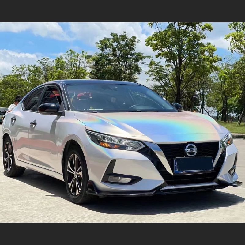 Ravoony Plus Matte Laser White Car Vinyl Wrap Nissan Sylphy Wrap