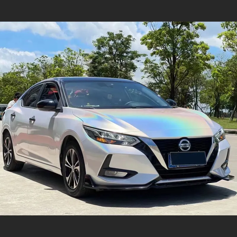 Ravoony Plus Matte Laser White Car Vinyl Wrap Nissan Sylphy Wrap