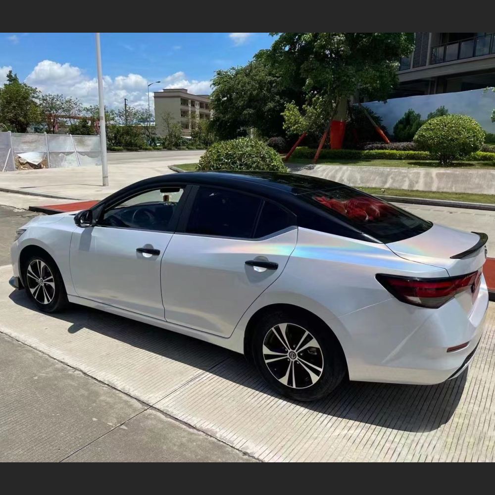 Ravoony Plus Matte Laser White Car Vinyl Wrap Nissan Sylphy Wrap
