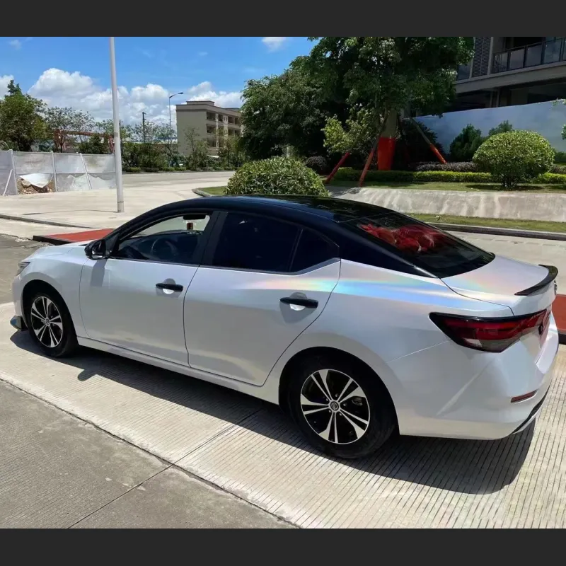 Ravoony Plus Matte Laser White Car Vinyl Wrap Nissan Sylphy Wrap