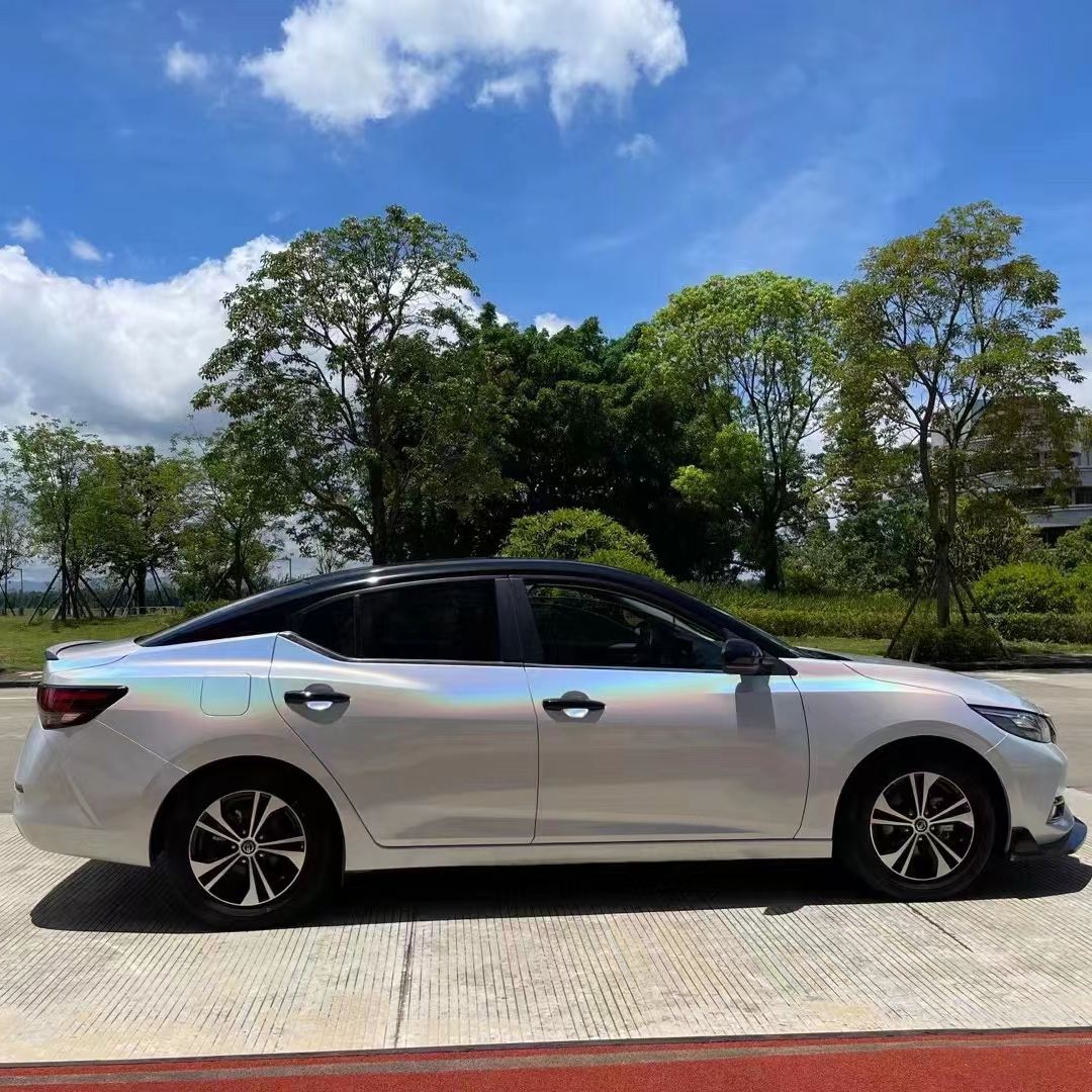 Ravoony Plus Matte Laser White Car Vinyl Wrap Nissan Sylphy Wrap