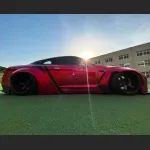 Ravoony Plus Gloss Metallic Vampire Red Vinyl Car Wrap Nissan GTR Wrap