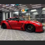 Ravoony Plus Gloss Metallic Vampire Red Vinyl Car Wrap Nissan GTR Wrap