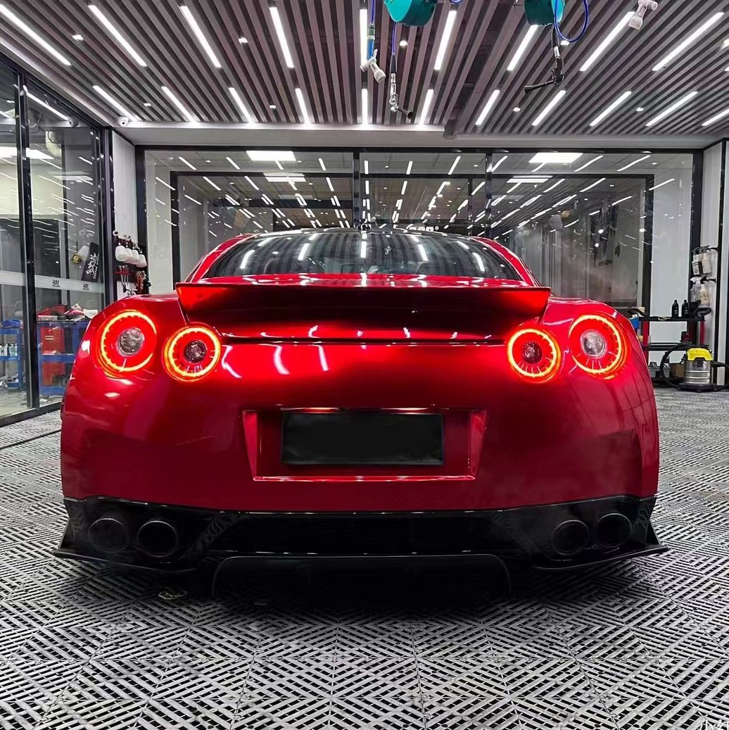 Ravoony Plus Gloss Metallic Vampire Red Vinyl Car Wrap Nissan GTR Wrap