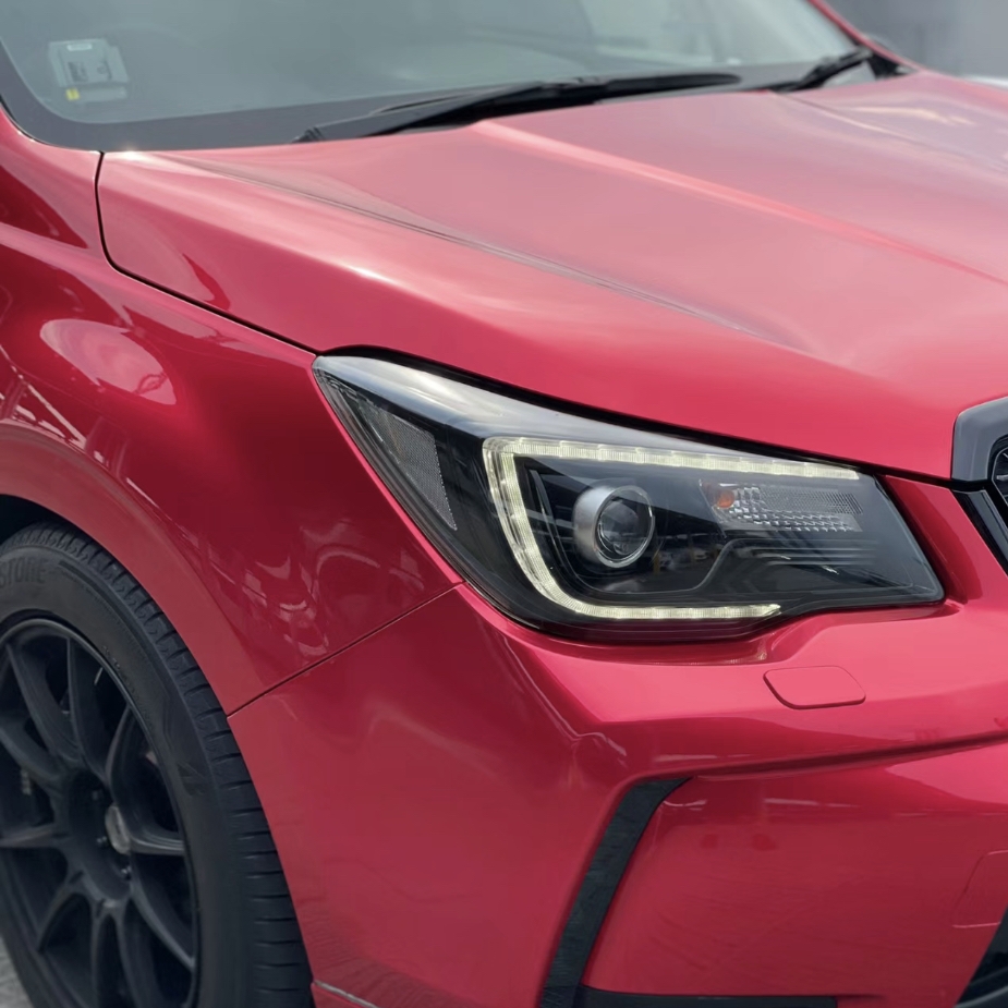 Ravoony Plus Gloss Metallic Vampire Red Vinyl Car Wrap Subaru Forester Wrap