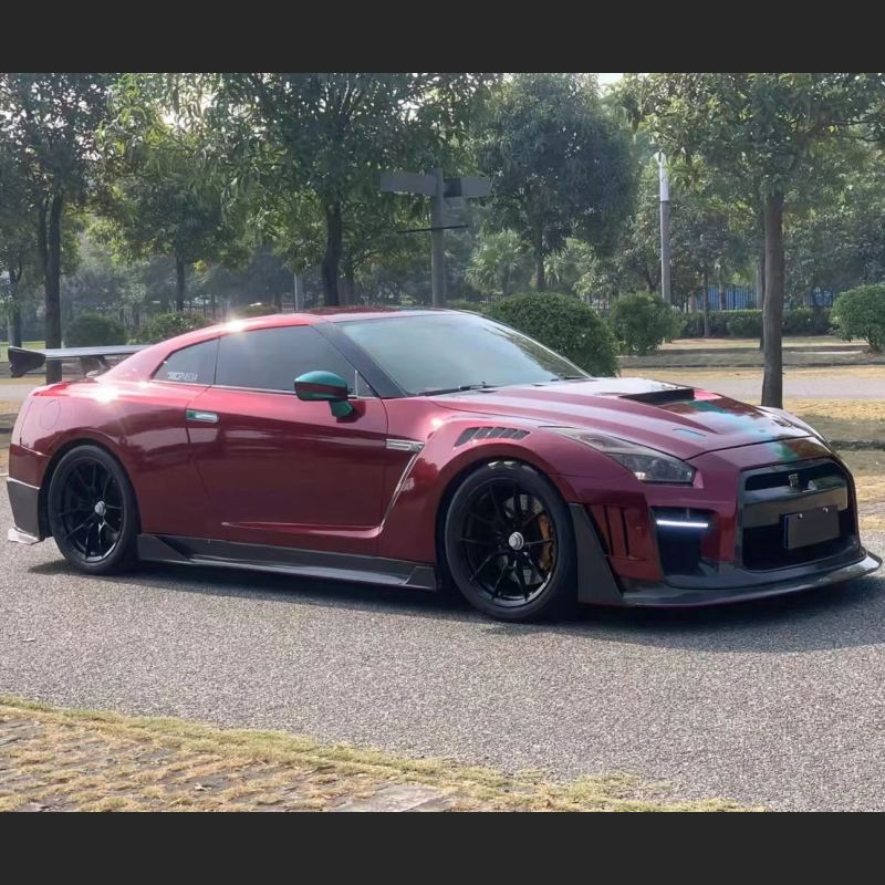 Ravoony Plus Liquid Metallic Dragon Blood Red Vinyl Car Wrap Nissan GTR Wrap