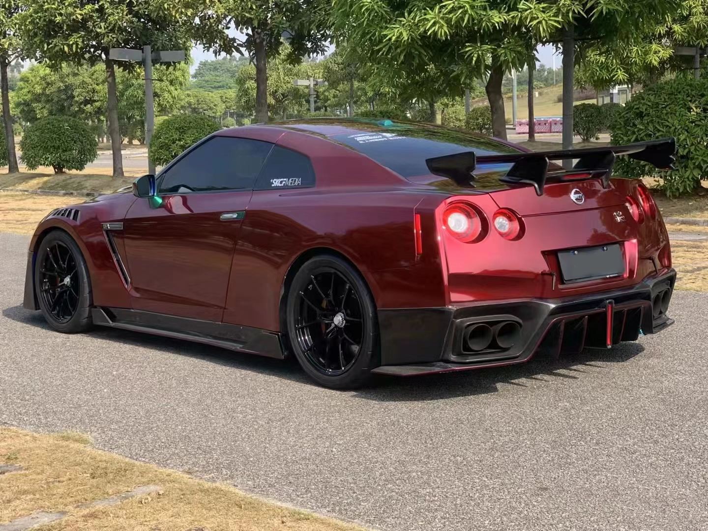 Nissan GTR Wrap,Best Ravoony Liquid Metallic Dragon Blood Red Car Vinyl