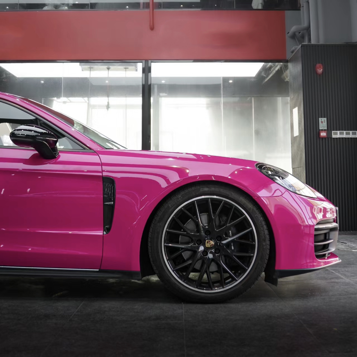 Ravoony Plus PET Glossy Crystal Rose Red Vinyl Car Wrap