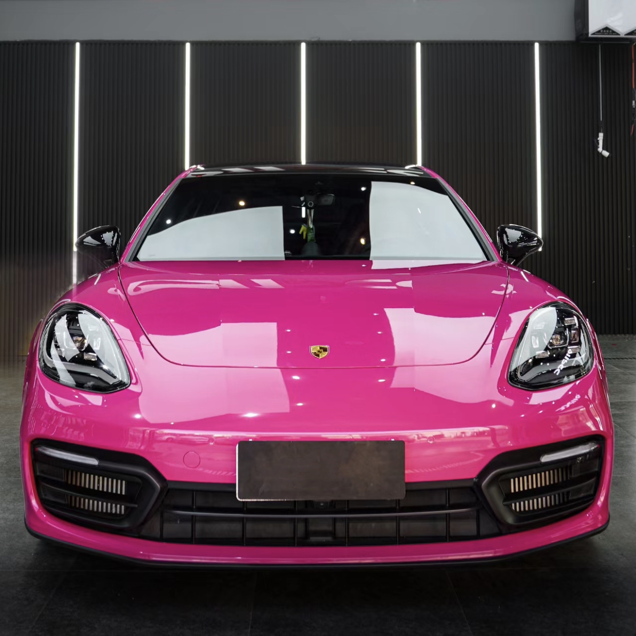 Ravoony Plus PET Glossy Crystal Rose Red Vinyl Car Wrap