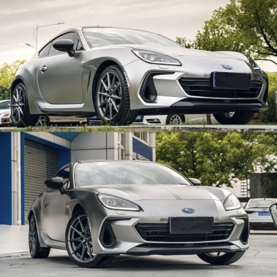 Ravoony Plus Porsche Gloss Liquid Metal Silver Car Wrap Subaru Wrap 02