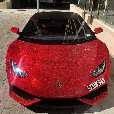 Ravoony Plus Gloss Red Glitter Car Wrap 02