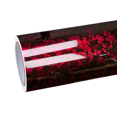 Ravoony Plus Glossy Carbon Fiber Forging Red Vinyl Car Wrap 01