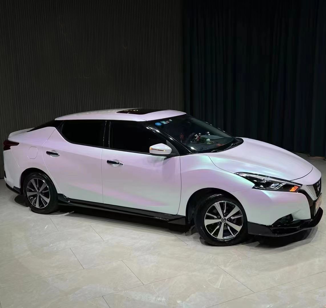 Ravoony Plus Matte Aurora White Car Vinyl Wrap Nissan Bluebird Wrap