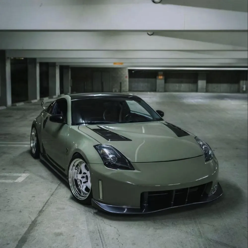 Ravoony Plus Gloss Khaki Green Car Vinyl Wrap Nissan 350Z Wrap