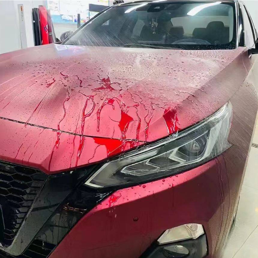 Ravoony Plus PET Matte Chrome Romanee Red Vinyl Car Wrap Nissan Altima Wrap