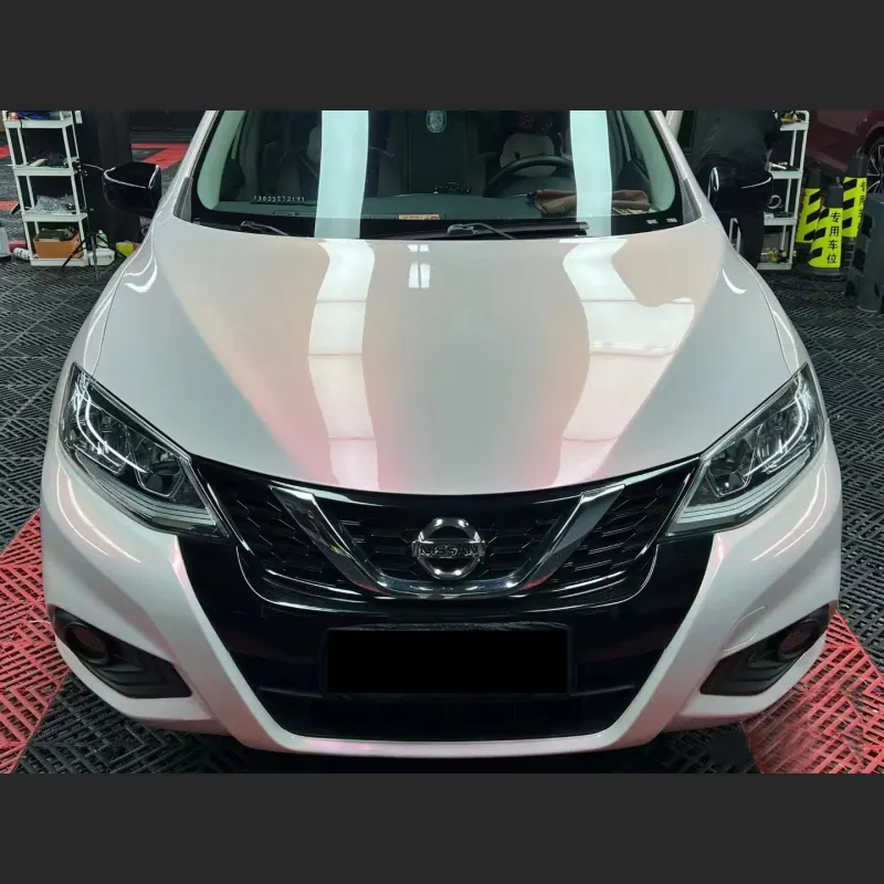 Ravoony Plus PET Flower Pink Car Wrap Nissan Tiida Wrap