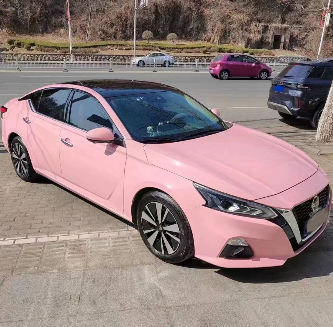 Ravoony Plus Glossy Crystal Peach Pink Car Vinyl Wrap Nissan Altima Wrap