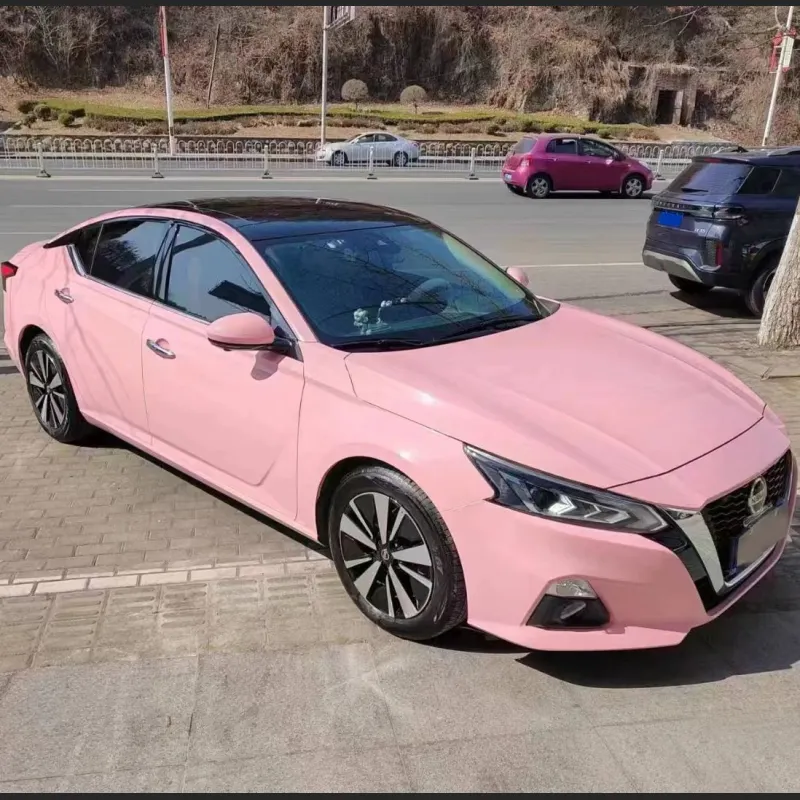 Ravoony Plus Glossy Crystal Peach Pink Car Vinyl Wrap Nissan Altima Wrap