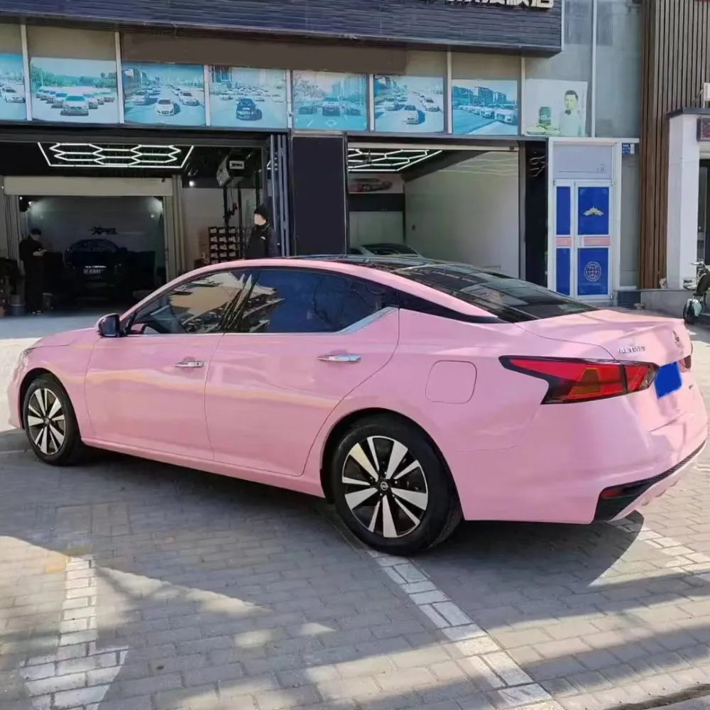 Ravoony Plus Glossy Crystal Peach Pink Car Vinyl Wrap Nissan Altima Wrap