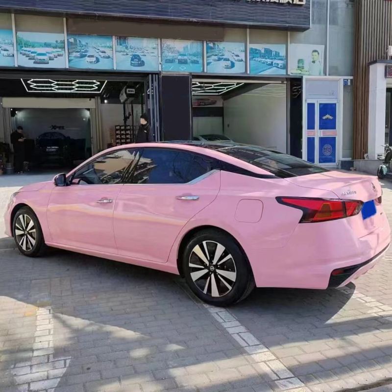Ravoony Plus Glossy Crystal Peach Pink Car Vinyl Wrap Nissan Altima Wrap