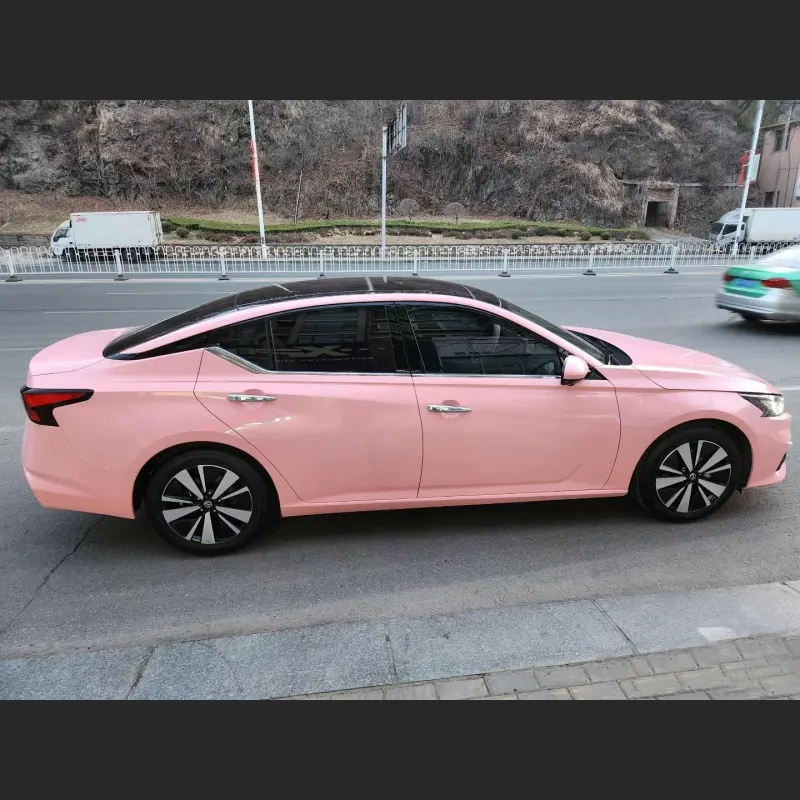 Ravoony Plus Glossy Crystal Peach Pink Car Vinyl Wrap Nissan Altima Wrap