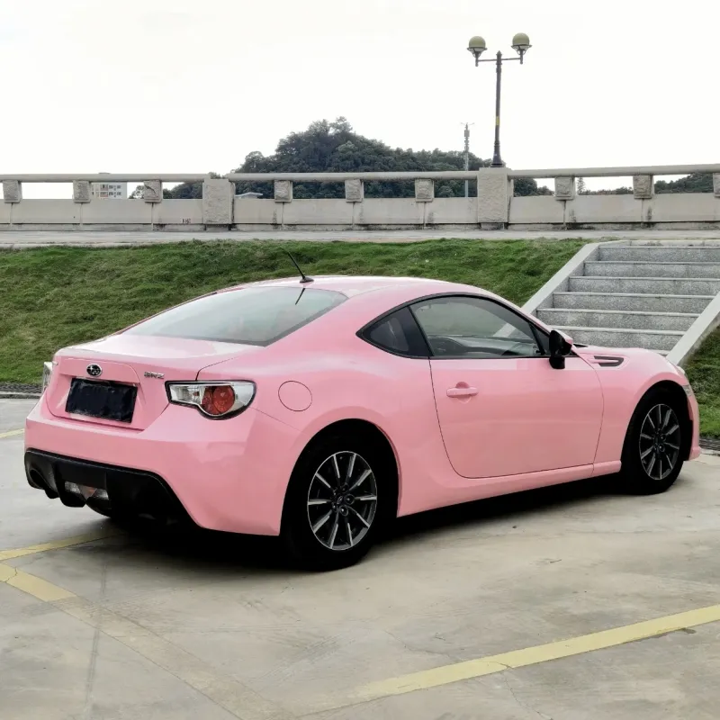 Ravoony Glossy Crystal Peach Pink Car Vinyl Wrap Subaru Brz Wrap
