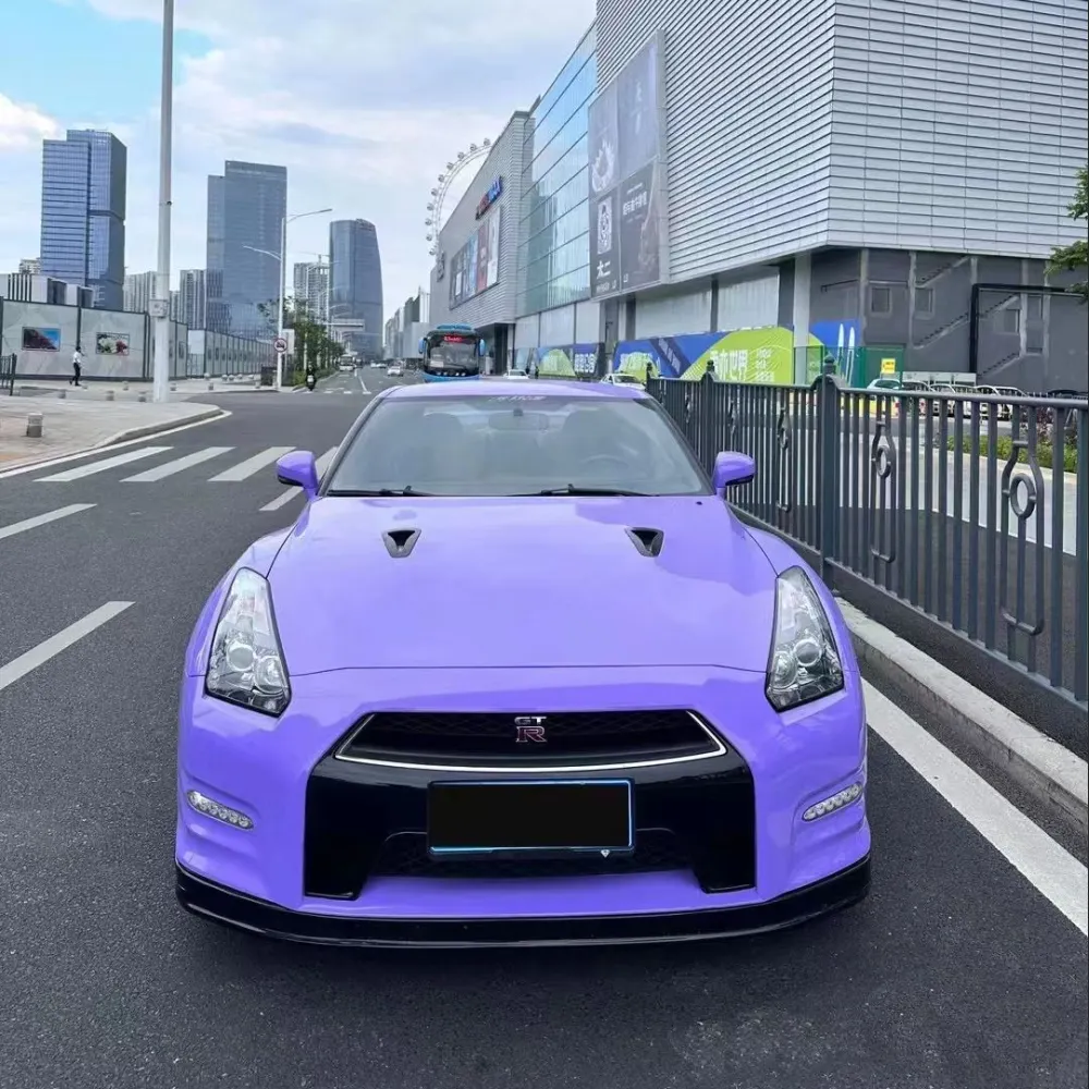 Nissan GTR Wrap, Best Ravoony Glossy Lavender Purple Car Wrap Nissan GTR  Wrap 