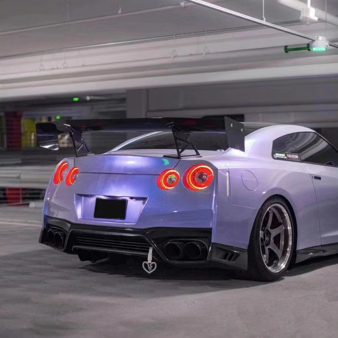 Ravoony Plus Glossy Twin Silver Purple Car Vinyl Wrap Nissan GTR Wrap