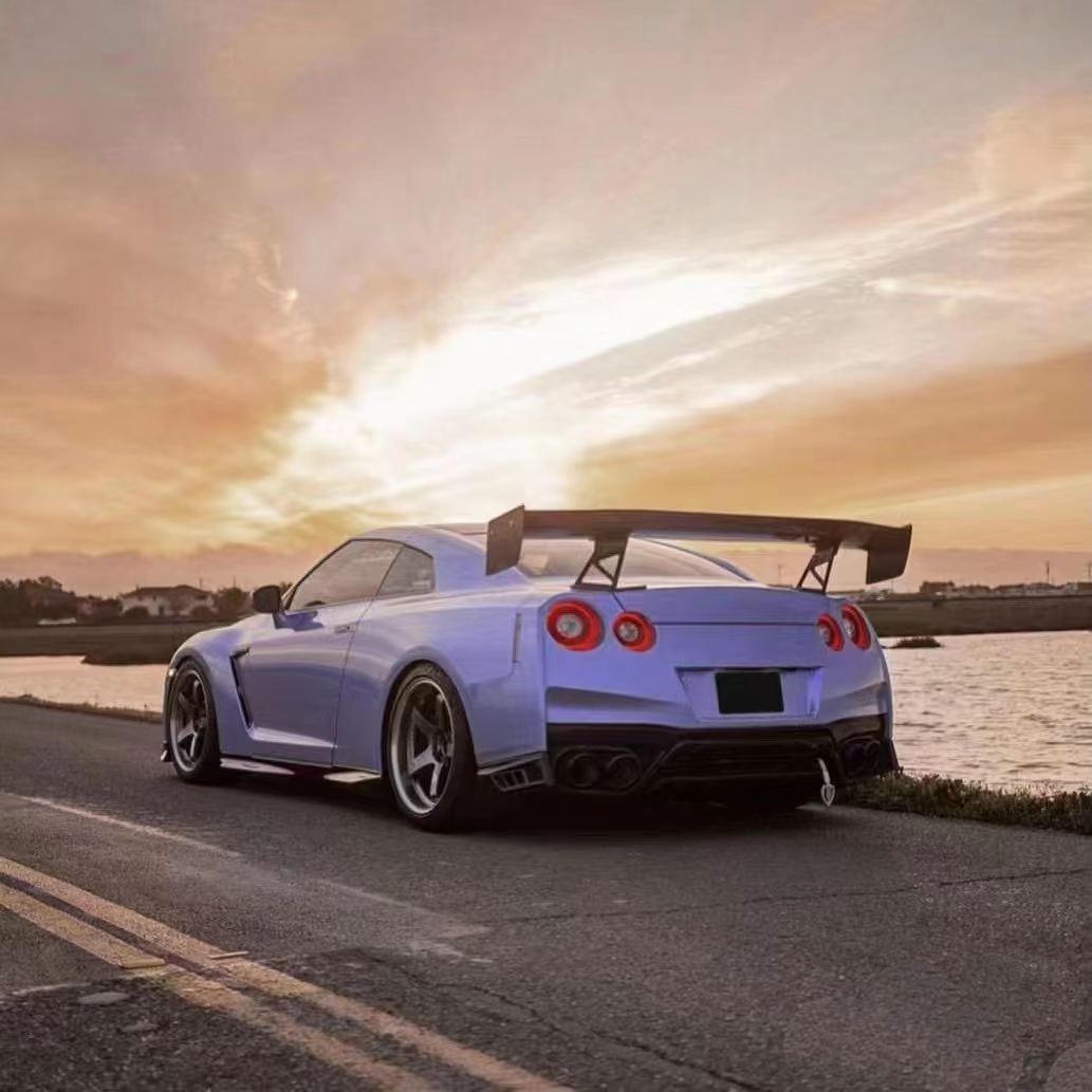 Ravoony Plus Glossy Twin Silver Purple Car Vinyl Wrap Nissan GTR Wrap
