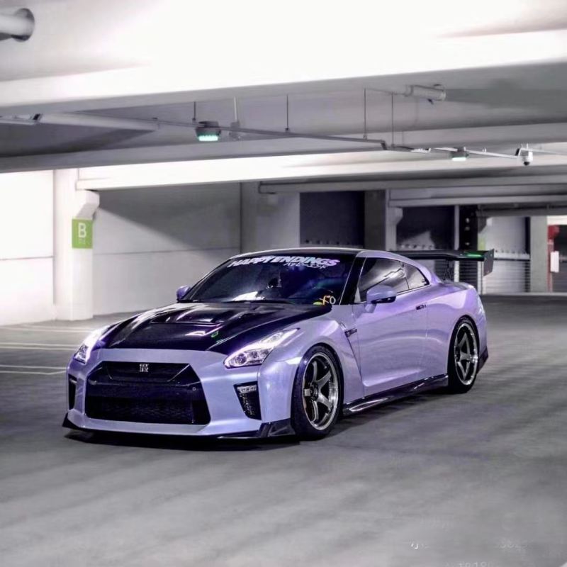 Ravoony Plus Twin Silver Purple Car Vinyl Wrap Nissan GTR Wrap