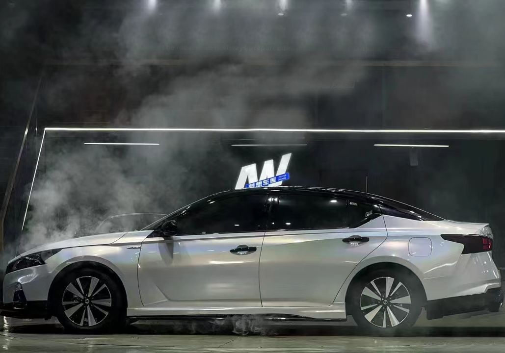 Ravoony Plus Glossy Laser White Car Vinyl Wrap Nissan Altima Wrap