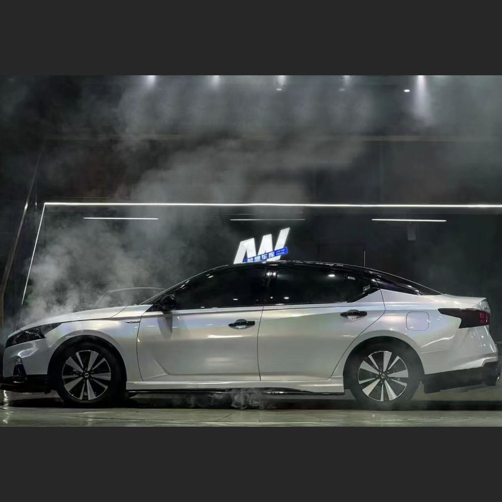 Ravoony Plus Glossy Laser White Car Vinyl Wrap Nissan Altima Wrap