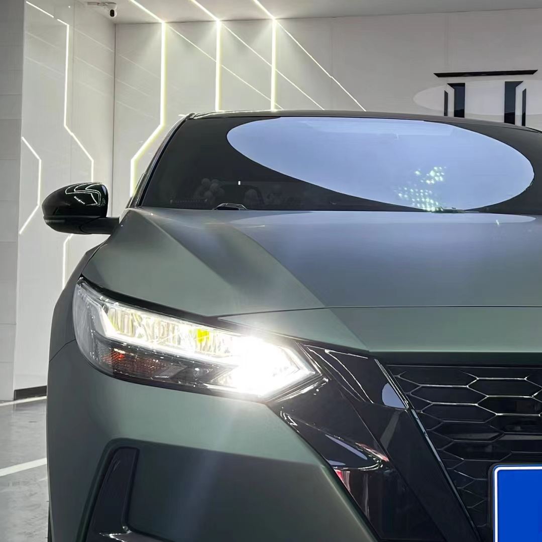 Ravoony Plus Matte Emerald Green Car Vinyl Wrap Nissan Sylphy Wrap