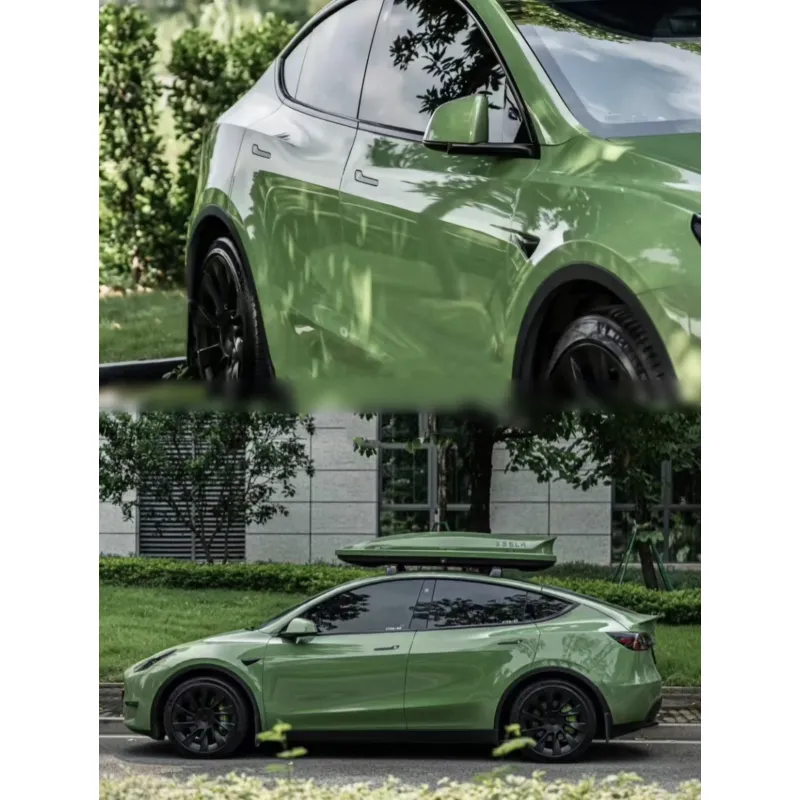 Porsche Gloss Olive Green Vinyl Car Wrap Subaru Wrap