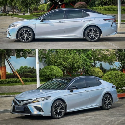 Ravoony Plus Glossy Laser White Car Vinyl Wrap Toyota Camry Wrap 02