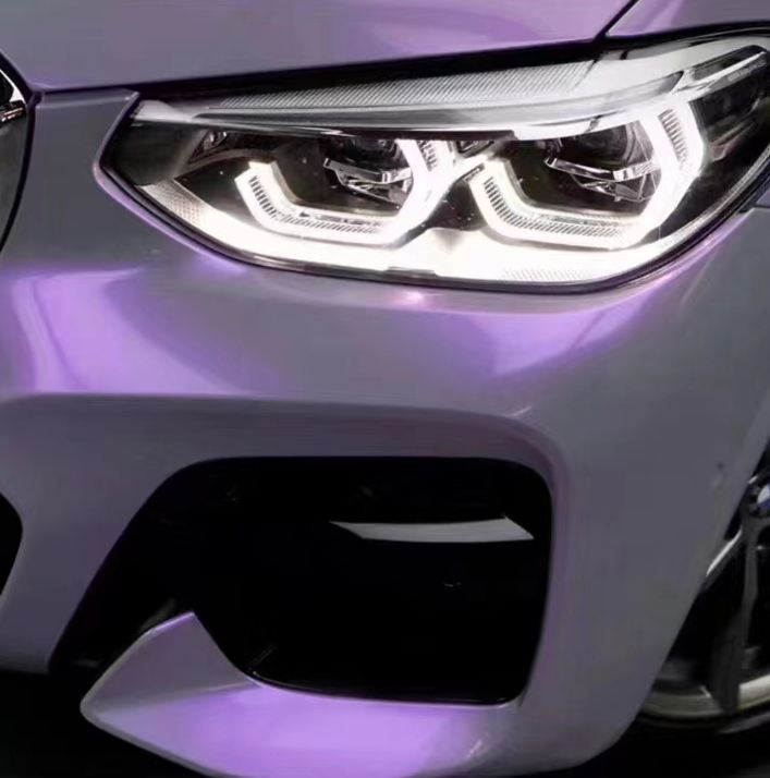Ravoony Plus Twin Candy Grey Purple Color Fliper Car Wrap BMW X4 Wrap