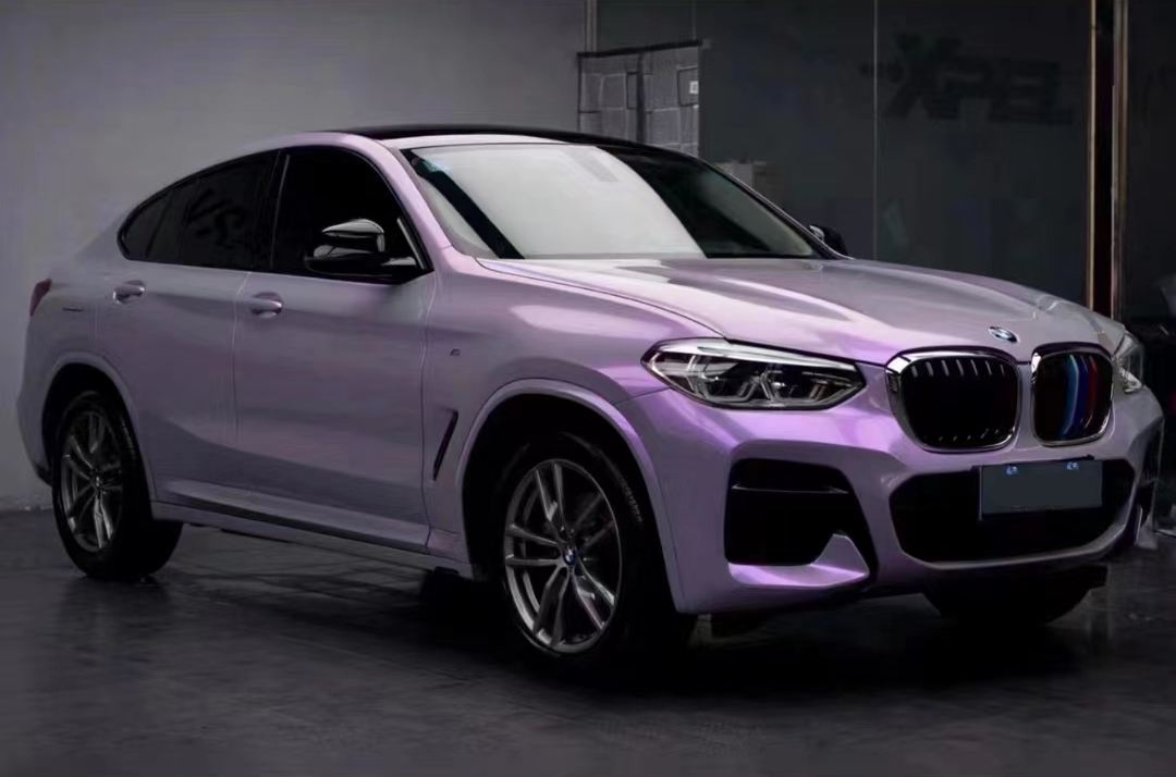 Ravoony Plus Twin Candy Grey Purple Color Fliper Car Wrap BMW X4 Wrap
