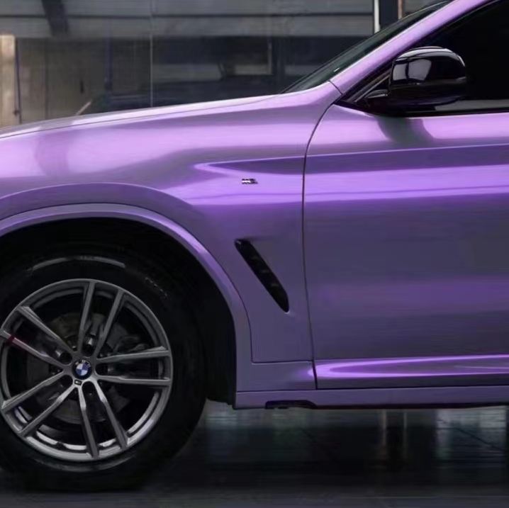 Ravoony Plus Twin Candy Grey Purple Color Fliper Car Wrap BMW X4 Wrap